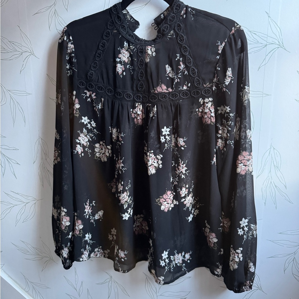 Lucky Brand sheer floral top